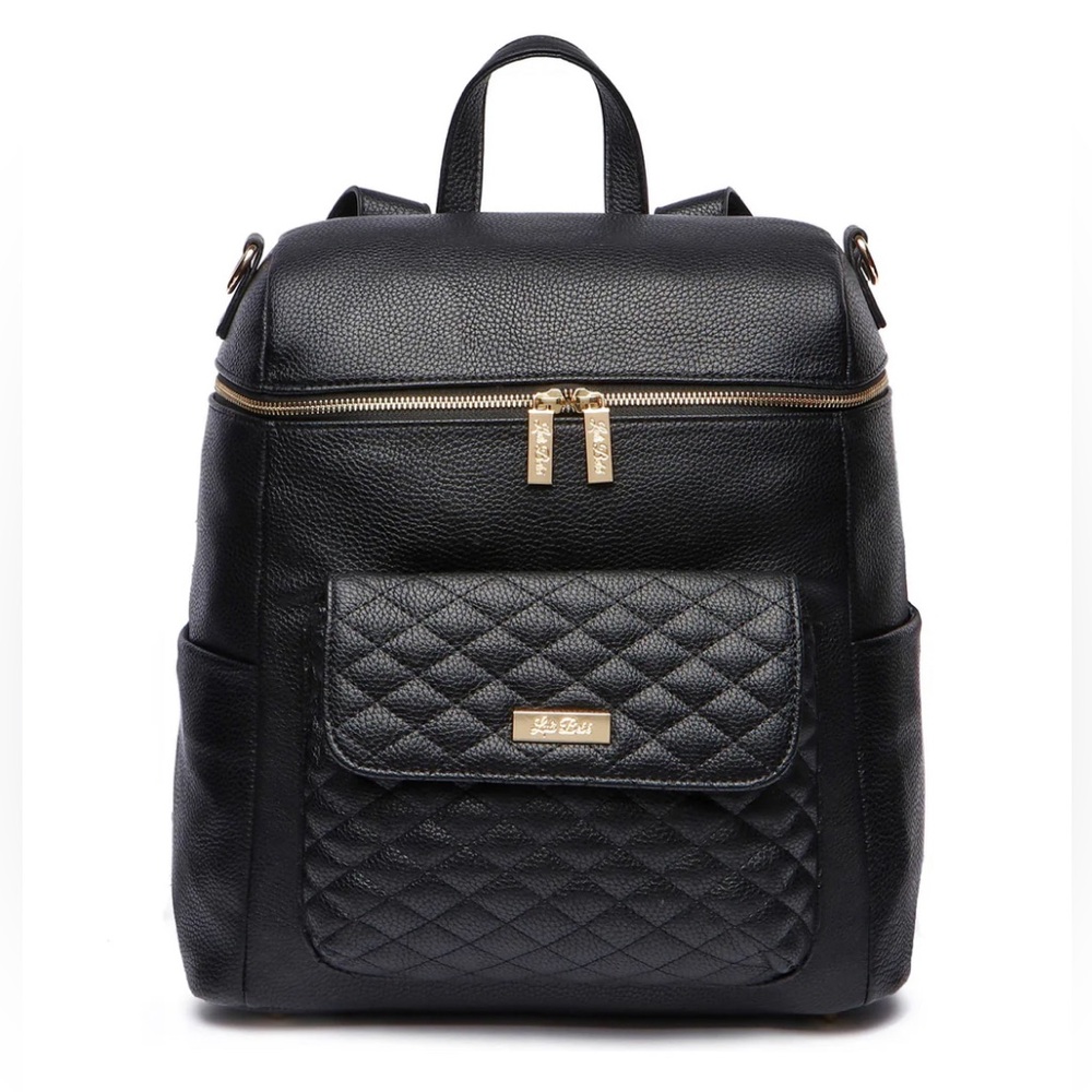 Black Quilted Leather Backpack